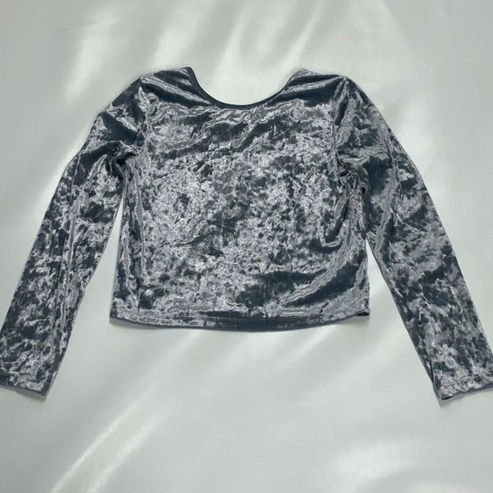 Velvet crop top, girls size 10